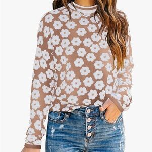 Women's Floral Print Knit Sweater